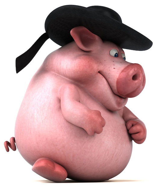 Fun Pig - 3D Illustration