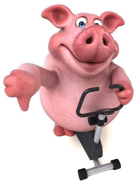 재미있는 돼지 - 3D 일러스트레이션