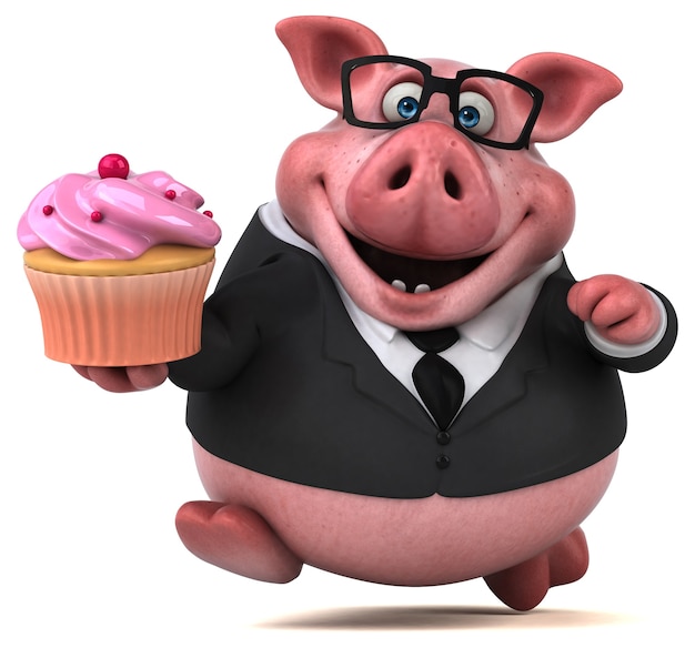 Fun pig - 3D Illustration