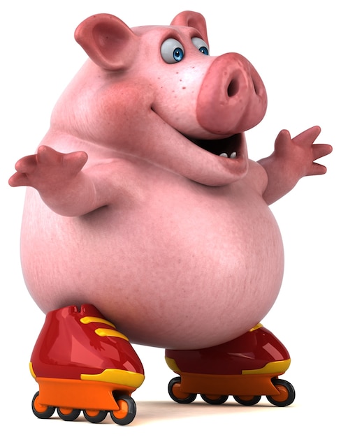 Photo fun pig - 3d illustration