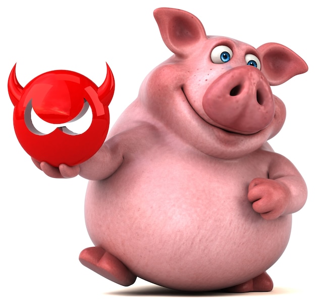 Fun pig - 3D Illustration