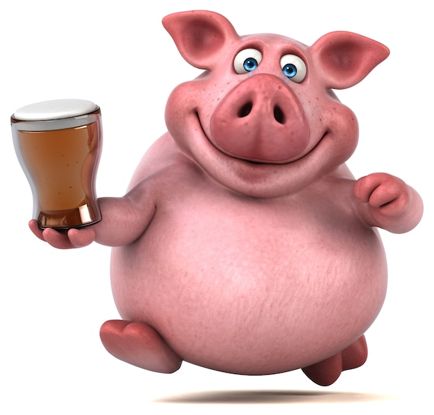 Fun pig - 3D Illustration