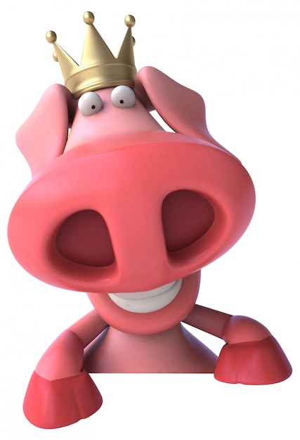 Fun pig with crown animation