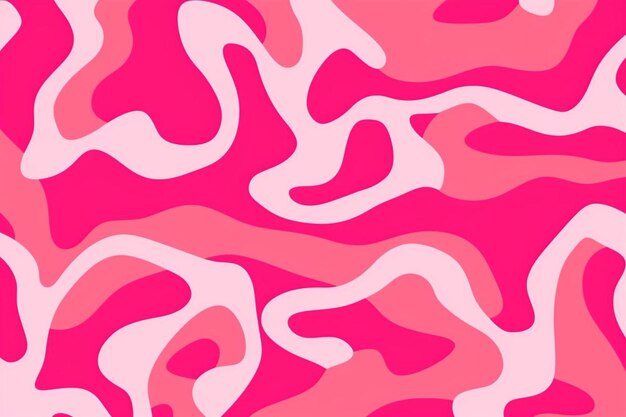 Fun pink line doodle seamless pattern creative abstract squiggle style drawing background for