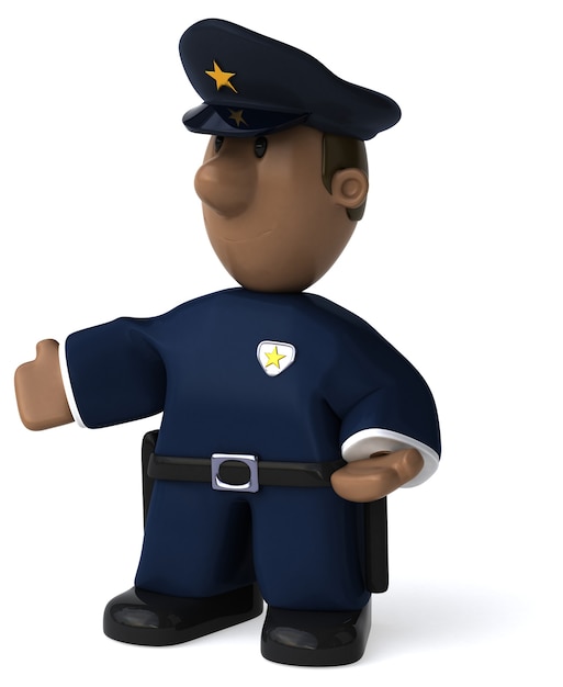 Photo fun policeman - 3d illustration