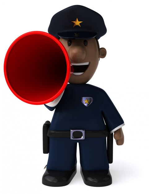 Photo fun policeman - 3d illustration