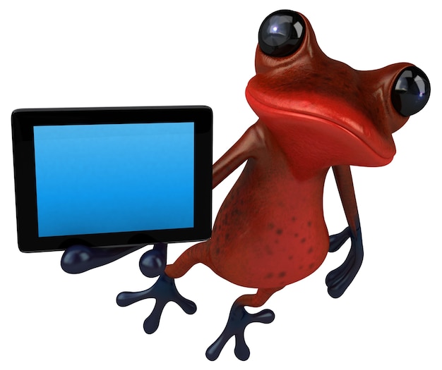 Fun red frog - 3D Illustration