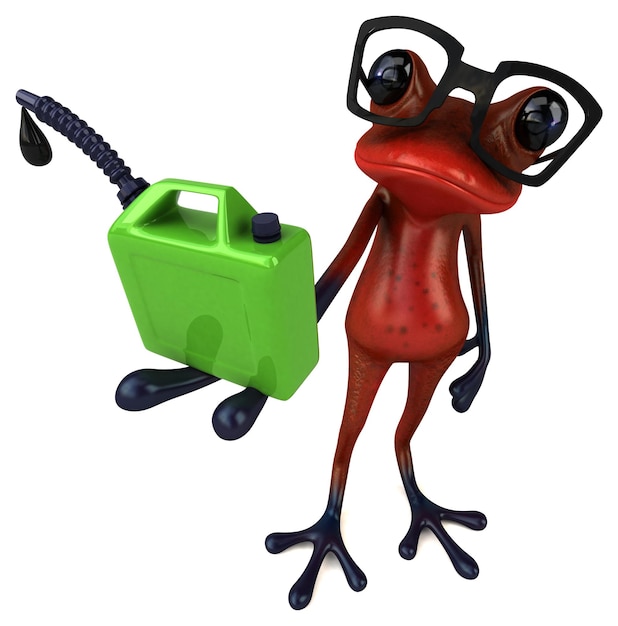 Fun red frog - 3D Illustration