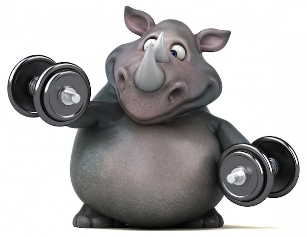 Веселый носорог - 3D Иллюстрация