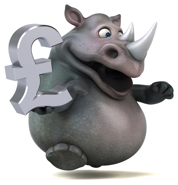 Fun rhino - 3D Illustration