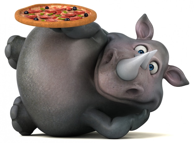 Fun rhinoceros - 3D Illustration