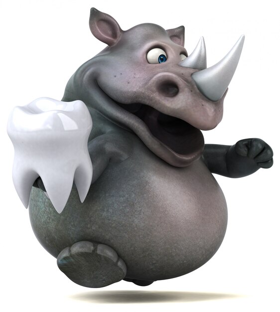 Fun rhinoceros - 3D Illustration