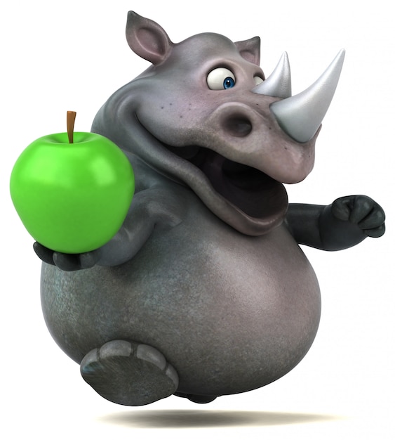 Fun rhinoceros - 3D Illustration