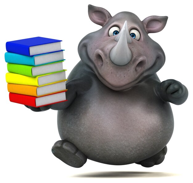 Fun rhinoceros - 3D Illustration