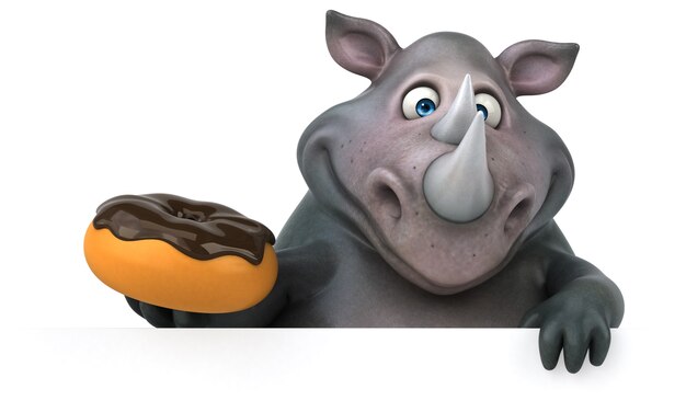 Fun rhinoceros - 3D Illustration