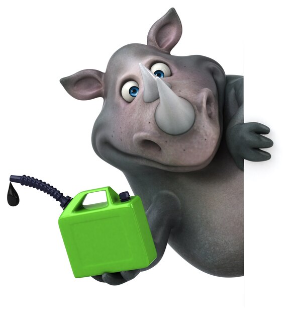 Забавный носорог - 3D иллюстрации