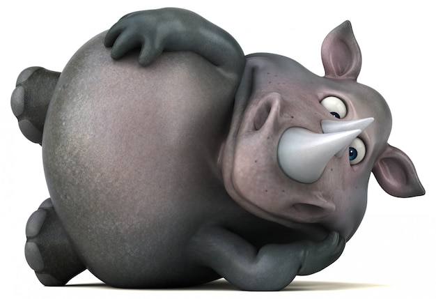 Fun rhinoceros  3D Illustration