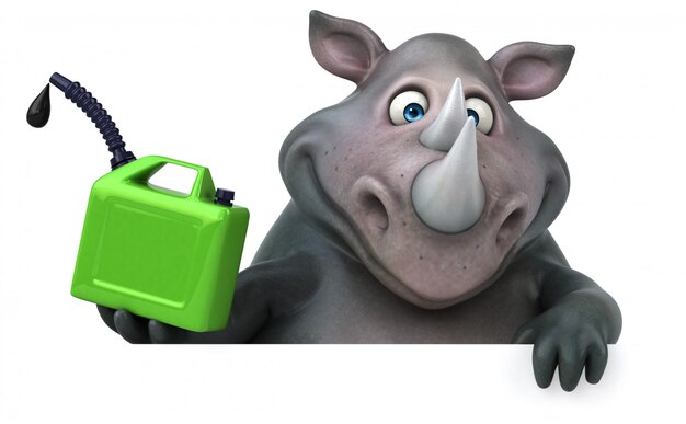 Fun rhinoceros  3D Illustration