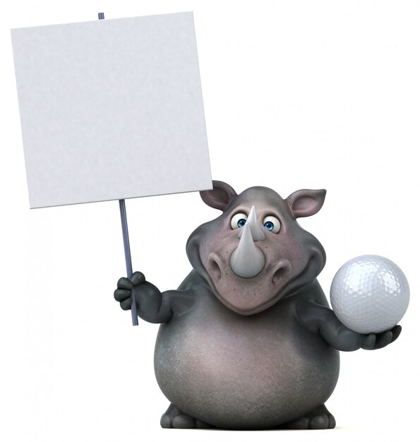 Веселая анимация носорога