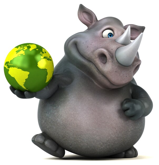 Забавный носорог Иллюстрация