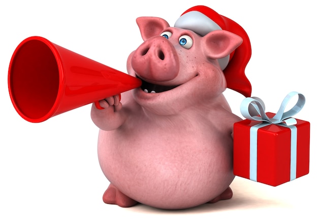 Fun santa pig animation