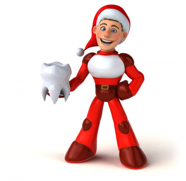 Fun Super Santa Claus - 3D Illustration