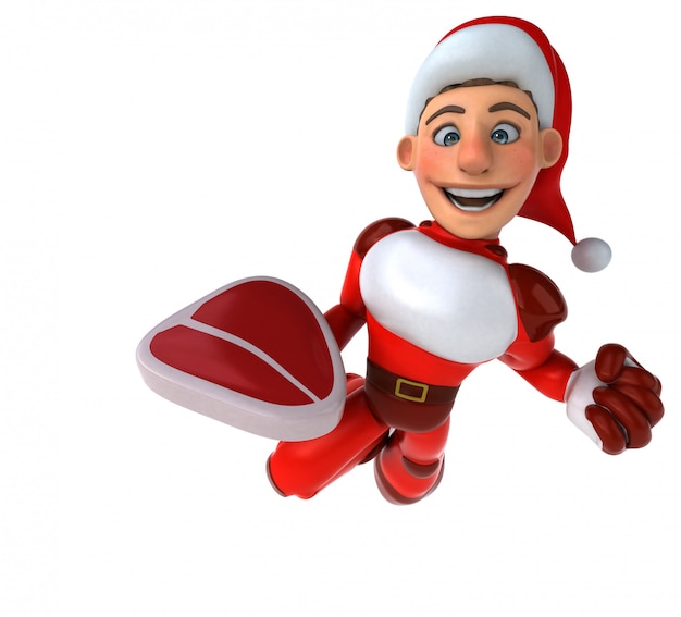 Fun Super Santa Claus - 3D Illustration