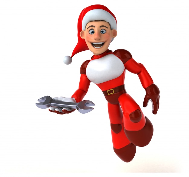 Divertimento super babbo natale - illustrazione 3d