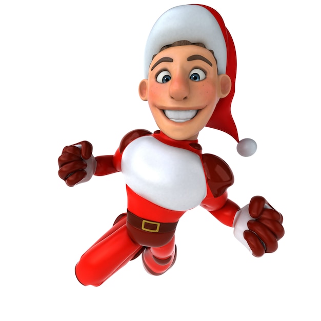 Весело супер Дед Мороз - 3D Иллюстрация