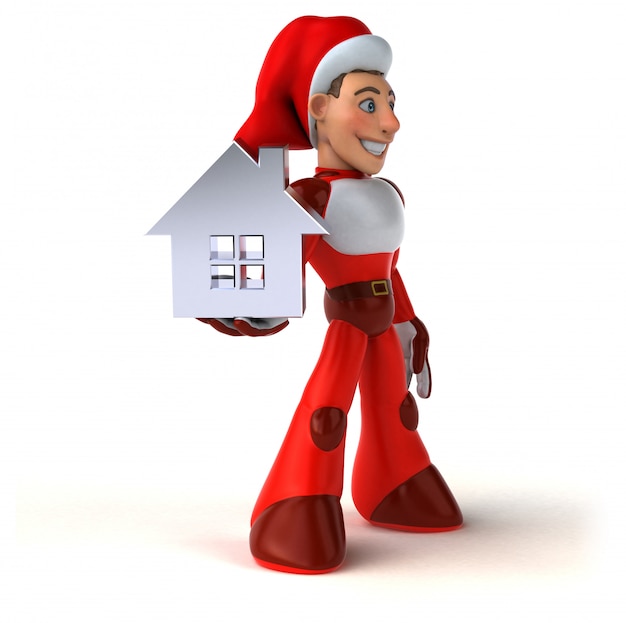 Divertimento super babbo natale - illustrazione 3d