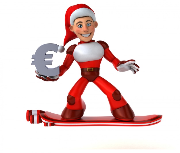 Divertimento super babbo natale - illustrazione 3d