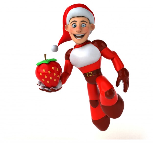 Fun Super Santa Claus - 3D Illustration