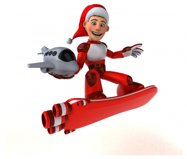 Fun Super Santa Claus - 3D Illustration