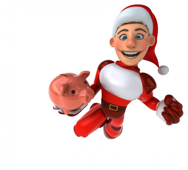 Fun Super Santa Claus - 3D Illustration