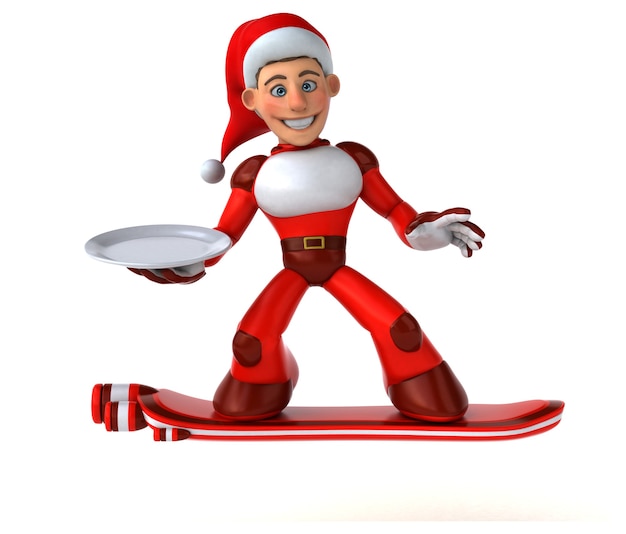 Fun Super Santa Claus 3D Illustration