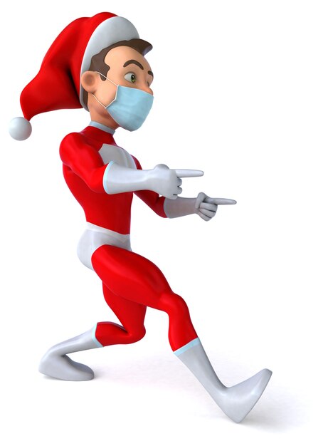 Fun super Santa Claus with a mask