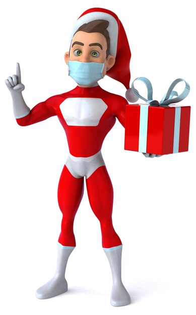 Fun super Santa Claus with a mask