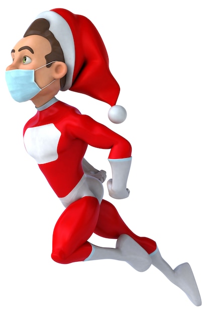 Fun super Santa Claus with a mask