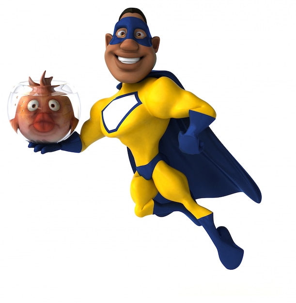 Fun superhero - 3D Illustration