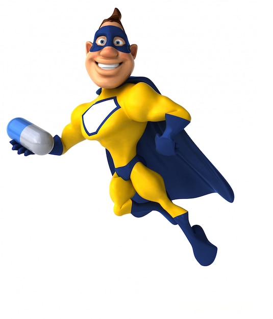 Fun superhero character isolated