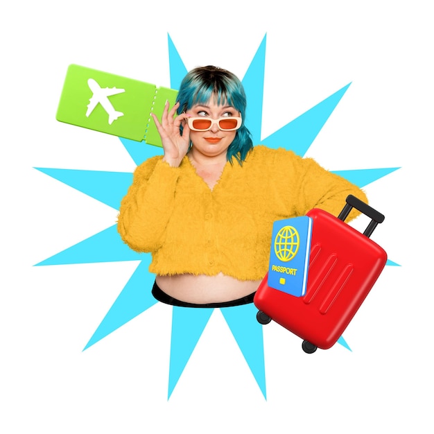 Fun trip travel abroad png transparent background