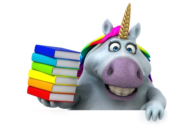 Fun unicorn - 3D Illustration