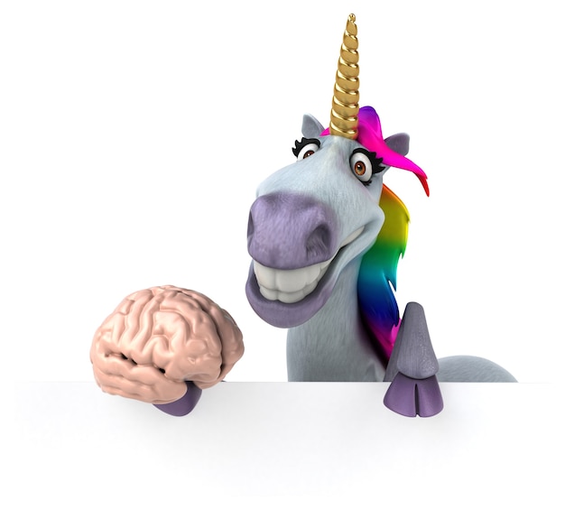 Fun unicorn - 3D Illustration