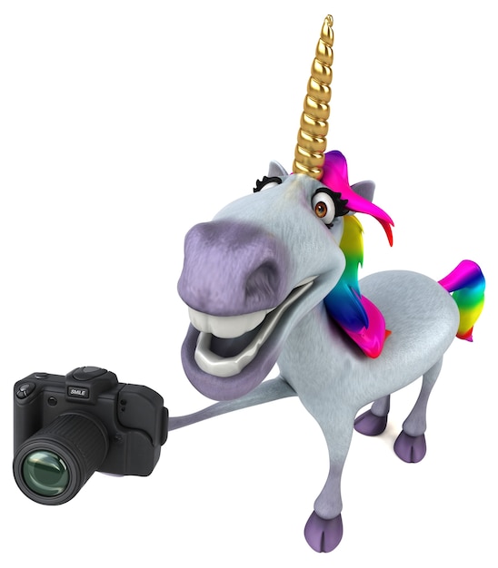 Fun unicorn - 3D Illustration