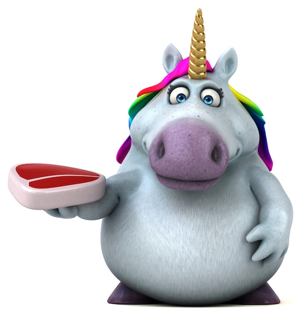 Fun unicorn - 3D Illustration