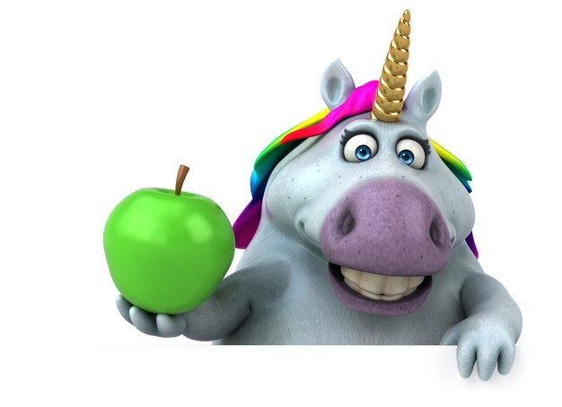 Fun unicorn - 3D Illustration