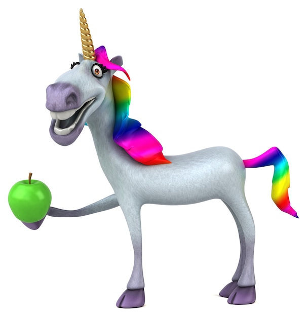 Fun unicorn - 3D Illustration