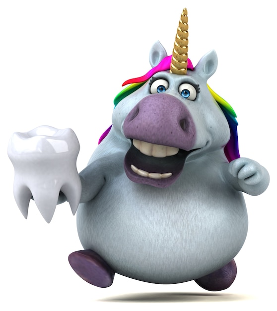 Fun unicorn - 3D Illustration