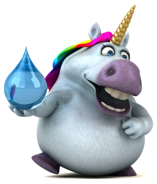 Fun unicorn - 3D Illustration