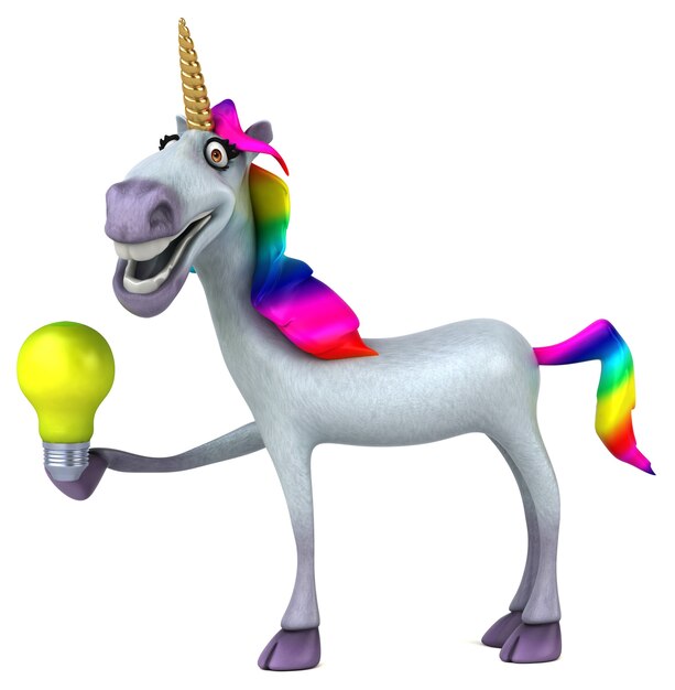 Fun unicorn - 3D Illustration